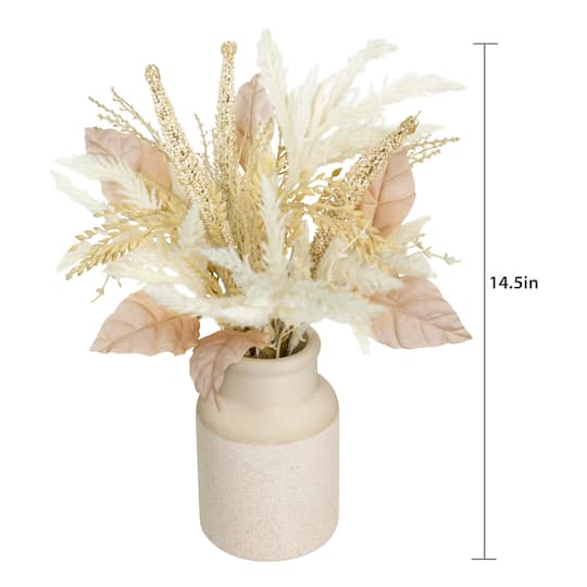 15" Cream Pampas Real Touch Premade Arrangement by Ashland®